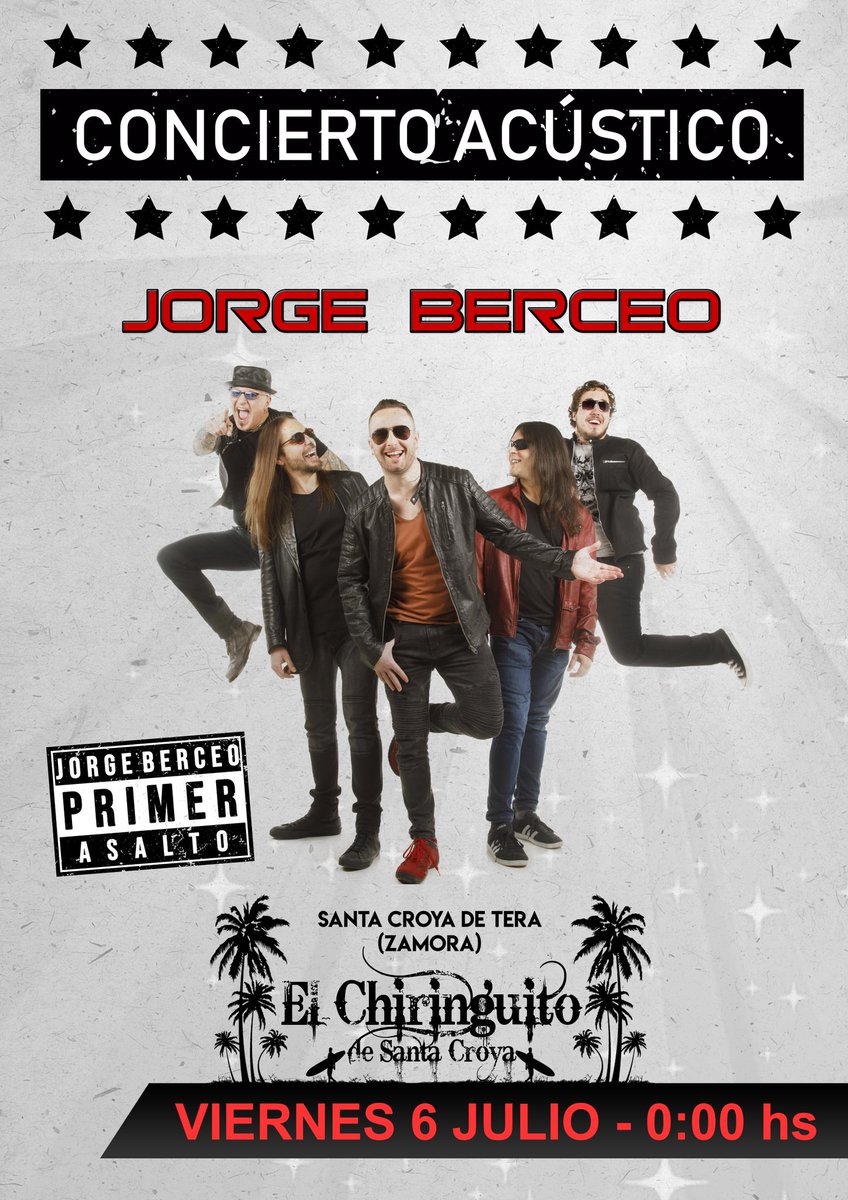 jorgeberceo's tweet photo. Ya podéis disfrutar de las canciones de "PRIMER ASALTO" en vivo y en acústico!! La cita es el Viernes 6 de Julio en Santa Croya de Tera (Zamora) y con entrada libre!! @chiringuitosantacroya
#JorgeBerceo #PrimerAsalto #Concierto #Acústico #SantaCroya #Zamora https://t.co/TyMN9dj9CC