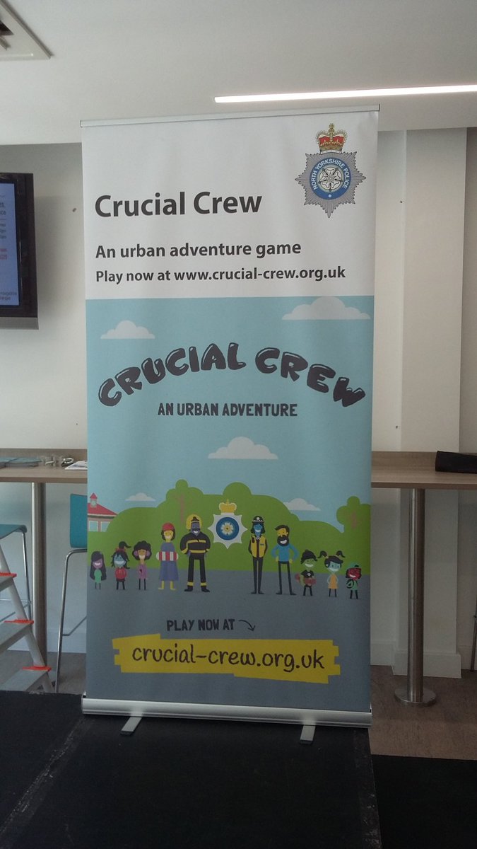 Harrogate Crucial crew at 
#Harrogatecollege.
Safety and behaviour msgs to all Harrogate district schools . First day  of 8 . New game aswell 
Crucisl-crew.org.uk