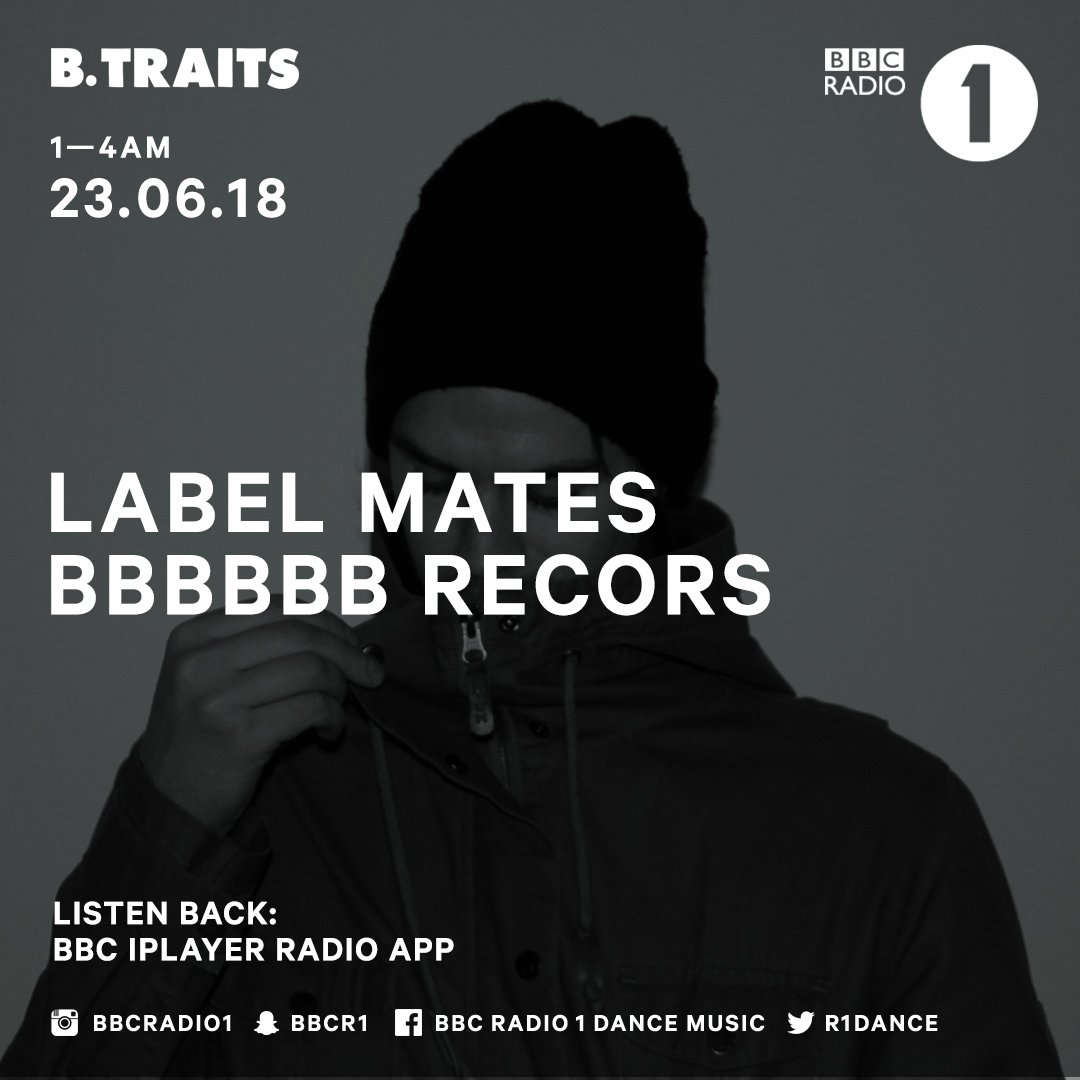 ICYMI 🚨Catch up with last weeks Label Mates bbbbbb Recors with bbbbbbjarki for bbbbbb. Traits on bbbbbbc Radio 1! Bass, breaks and electro bbbbbbubblers inside 😆👉👉👉bbc.in/2MlmQyH @btraits @bbbbbbrecords @bbbbbbjarki @bbcradio1