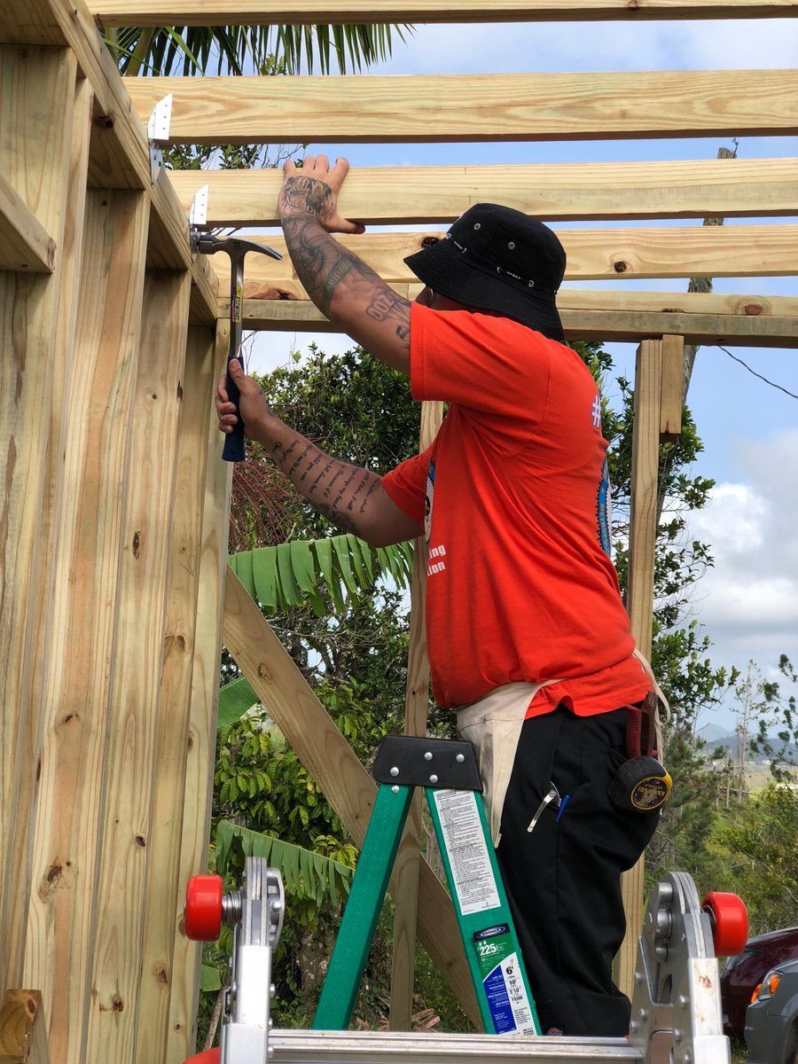 heart911team's tweet photo. The HEART 9/11 #HurricaneMaria Rebuild team completed a full roof replacement in Mato de Caña. HEART 9/11 volunteers are from #SUNY, #IBEWLocal3, #BACLocal7, #DC9, #UNICEFUSA and #Local79. #heart911 https://t.co/2RPMqbnvuW