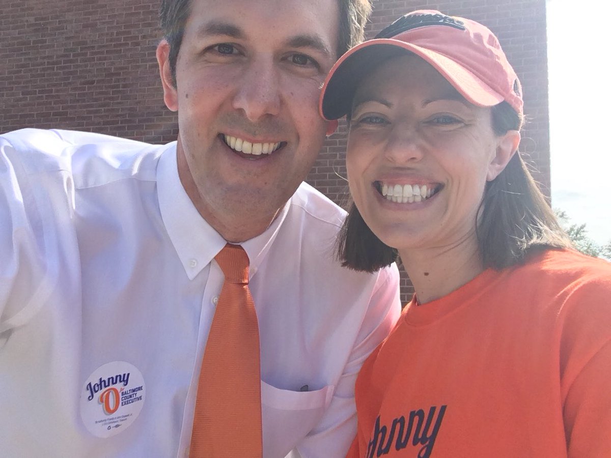 JohnnyOJr's tweet photo. Feeling the excitement, feeling the surge with @mjolszewski! #gojohnnyo #betterBaltimoreCounty https://t.co/O1lZVRhWEq
