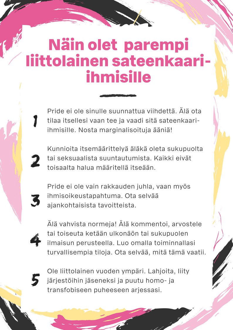 Kuvassa on tekstimuotoisia vinkkejä viisi kappaletta. Ne on twiittattu myös erikseen tekstinä tämän jälkeen.