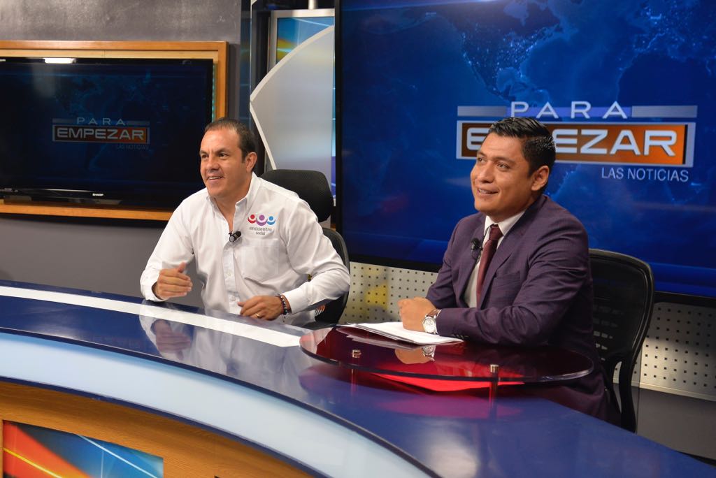 cuauhtemocb10's tweet photo. Iniciamos el día en entrevista donde tratamos los temas que preocupan más a los morelenses; seguridad, educación y salud. Muchas gracias a Televisa Morelos por la invitación. https://t.co/dzuIWkt6Aq