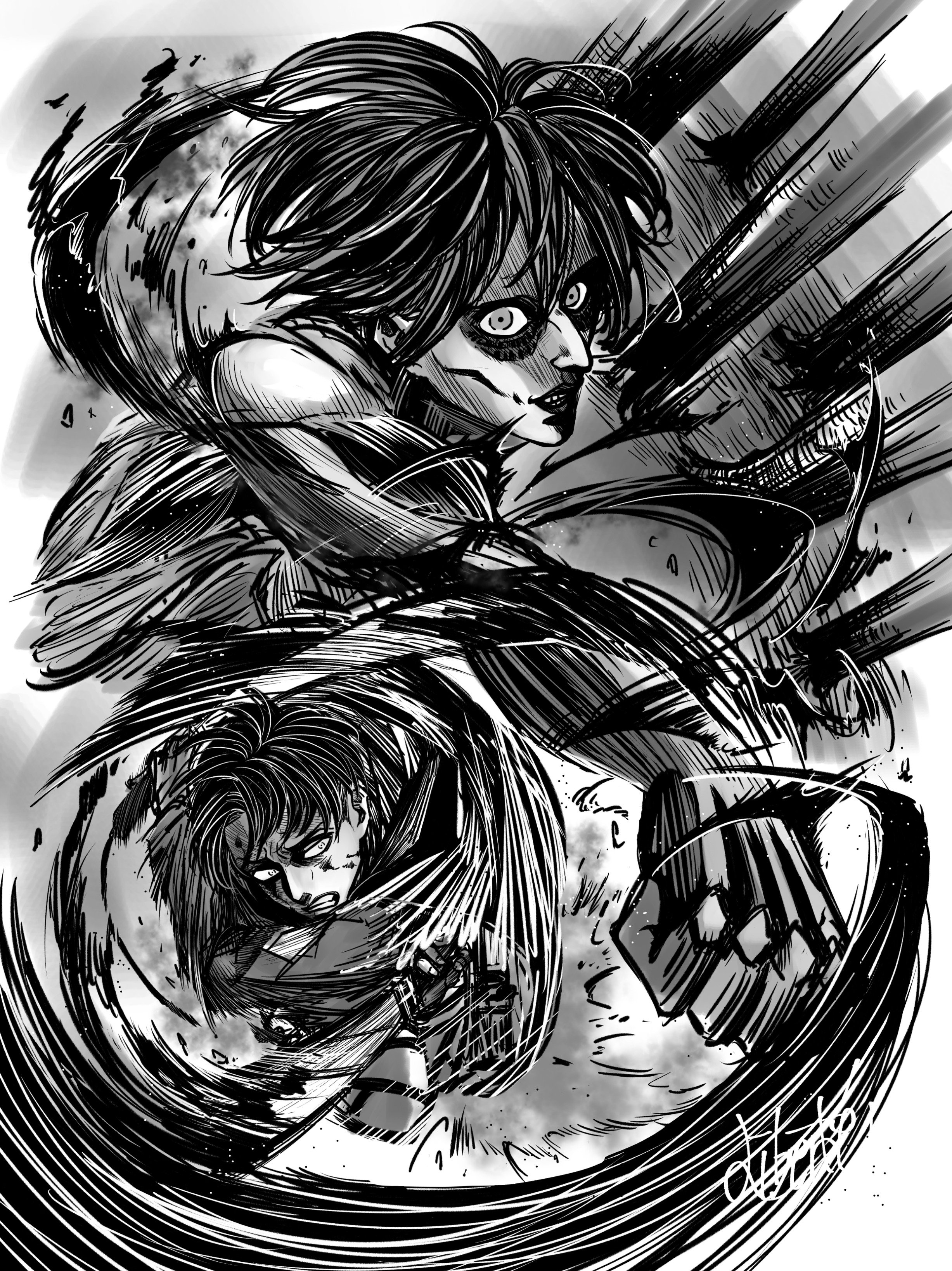 Liberte リヴェルテ 合同誌batlfld 進撃のバトルシーン 巨大樹の森 女型戦 合同誌 Battle Field 発行にあたり告知アカウントにて以前募集させていただきました 好きな戦闘シーン より上位数点を執筆しております 私は女型vsリヴァイを描かせて