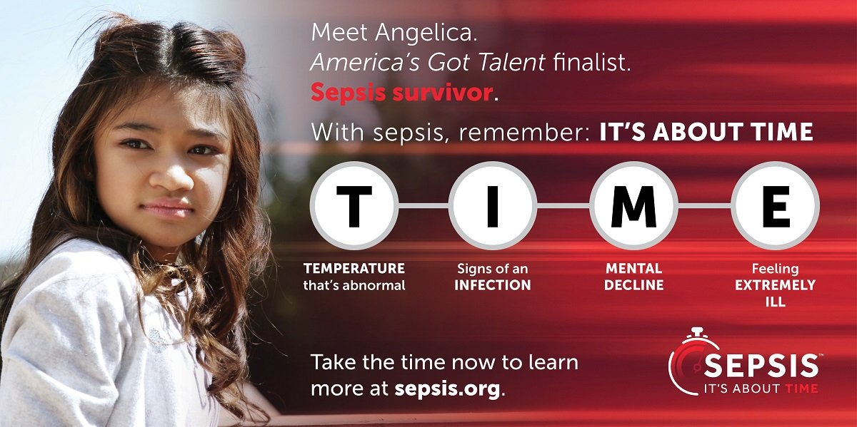 We’re excited to announce #ItsAboutTIME, a national initiative to raise awareness of sepsis and the urgency of seeking treatment when symptoms arise. We’ve partnered w/<a href="/angelicahale/">Angelica Hale</a> #SepsisSurvivor &amp; <a href="/AGT/">America’s Got Talent</a> runner-up, to spread the word. Learn more at bit.ly/TimePR
