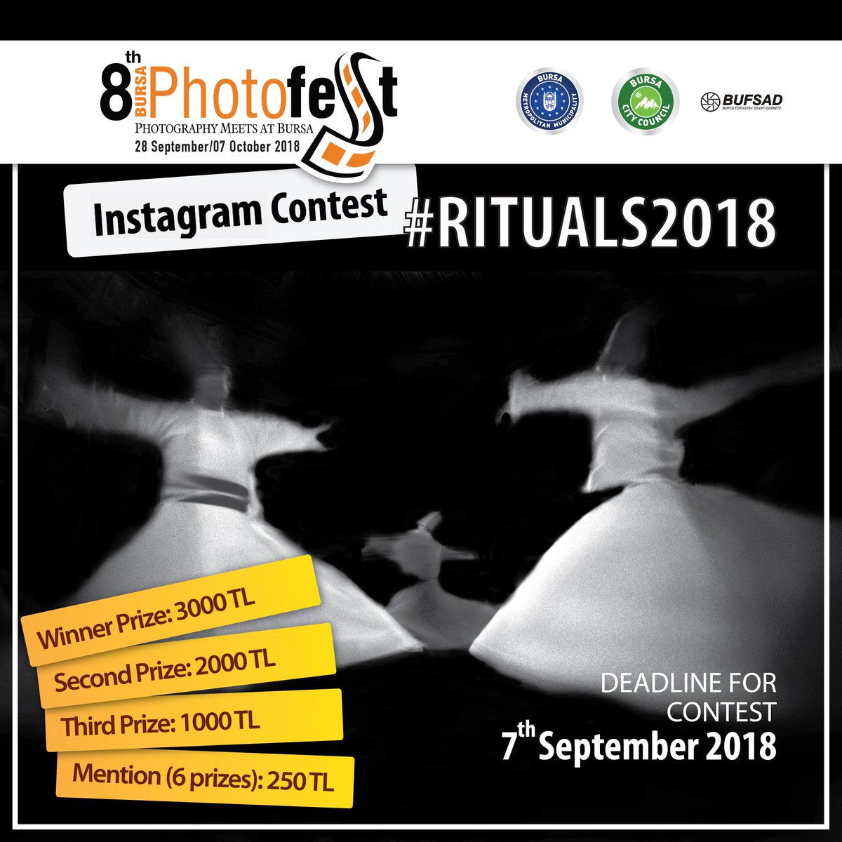 BursaFotoFest's tweet photo. #BursaPhotoFest Instagram Photo Contest Started!
Take the most self-explanatory image of Rituals in the world, share it, win! #Rituals2018
Deadline for contest: 07 September 2018
For detailed information and application rules https://t.co/mEHbLeap5k https://t.co/o6oepRKksG