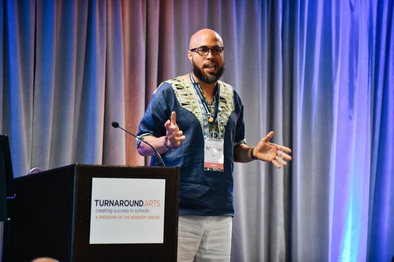 TurnaroundArts's tweet photo. “Those who say it can't be done are usually interrupted by others doing it.” James Baldwin 

Keep doing it, Turnaround Arts fam! Thank you @WinstonCliveCox for your inspiring and challenging words. #taleadership #artsforchange 

📸 @ShaughnCooper https://t.co/RB0wJGetGJ