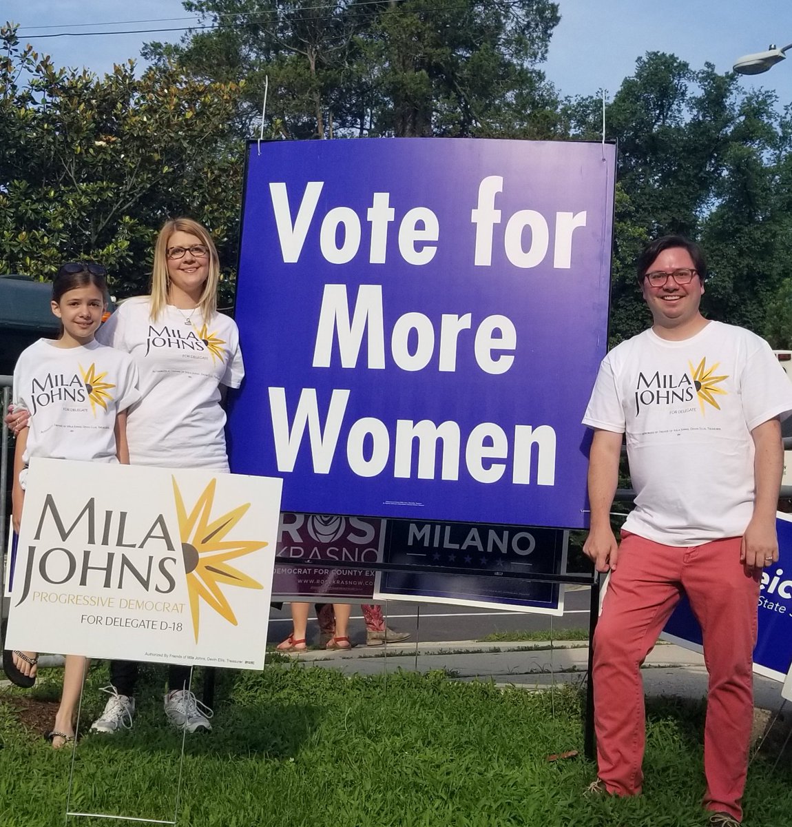 milastakeMD's tweet photo. Today's the day! If you haven't voted yet, please come out to the polls and support Mila Johns for Delegate and @RichMadaleno for Governor! #MDPolitics #MadalenoForMaryland  #TeamMilaD18 #BlueWave2018 https://t.co/sd722avxY0