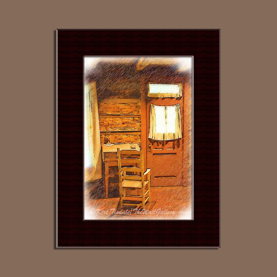 KirtWallGallery's tweet photo. Log Cabin, Desk And Chair by Kirt Tisdale https://t.co/PueW52MtPf #TheWallGallery #wallart #artprint #art https://t.co/QjaycXPw0t