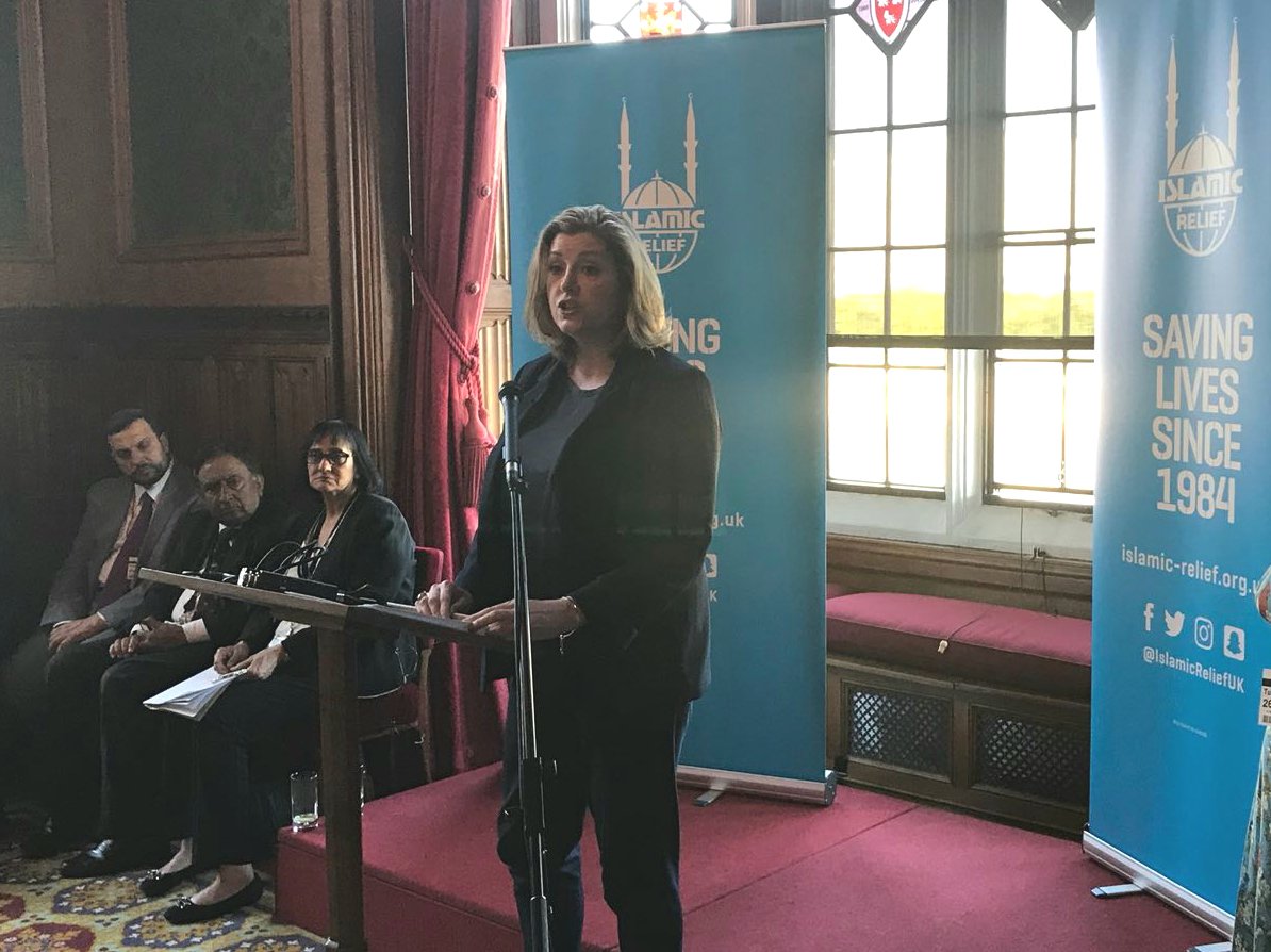 DFID_UK's tweet photo. “Compassion. Generosity. Helping those less fortunate than ourselves. 

“Those are not just Islamic values. Those are British values” - @PennyMordaunt at @IslamicReliefUK’s Eid reception https://t.co/53djAv46P0
