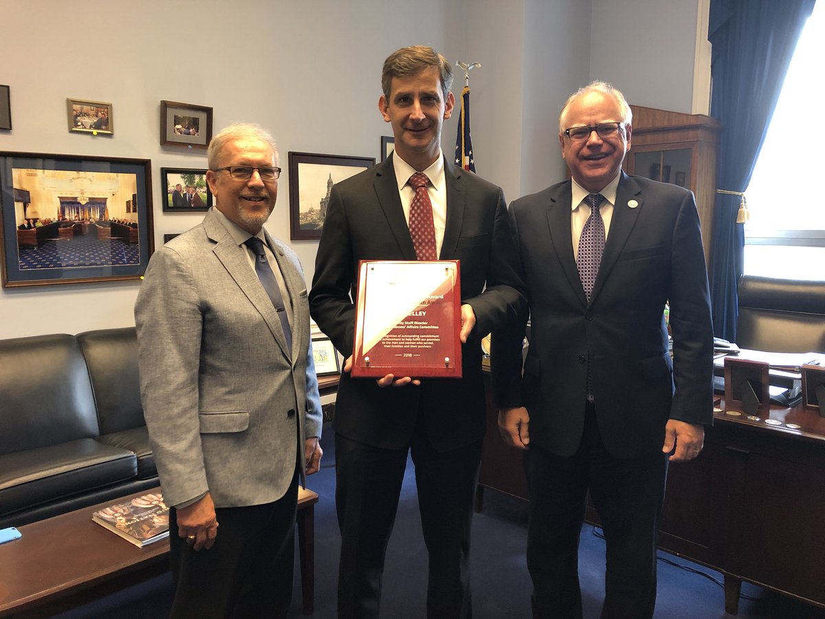 We’re honored to present Ray Kelley-<a href="/HouseVetAffairs/">House Committee on Veterans' Affairs</a> Minority Staff Director and <a href="/USMC/">U.S. Marines</a> #veteran-with <a href="/DAVHQ/">DAV (Disabled American Veterans)</a>’s Special Recognition Award for Veteran Advocacy. <a href="/Garry_Augustine/">Garry Augustine</a> <a href="/VetAffairsDems/">House Veterans' Affairs Democrats</a> <a href="/RepTimWalz/">Fmr. Rep. Tim Walz</a> <a href="/JoyJIlem/">Joy Ilem</a>