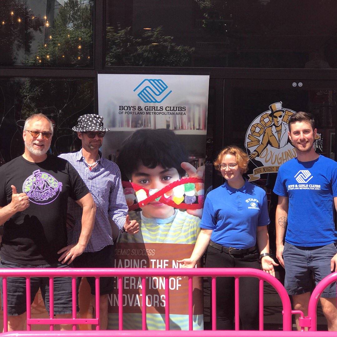 VoodooDoughnut's tweet photo. Join us as we team up with the @BGCPortland #today at #VoodooToo (1501 NE Davis) where we’ll dough-nate a portion of #doughnut sales today to this great organization! So bring the family home a dozen doughnuts for #dessert and help us help our community!
#portland #pdx #oregon https://t.co/eRJMHhxXd8