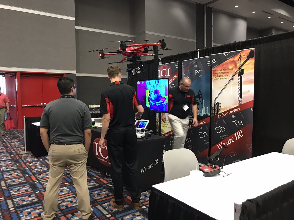PumpSummitAm's tweet photo. Coming up at 3pm: Live demo from @InfraredCameras showing off their drone technology and how it’s used in the detection and measurement of gas leaks. Don’t miss it at the Speakers’ Corner stage the in the exhibition hall! #PSAM2018 https://t.co/OxcaYwPPi9