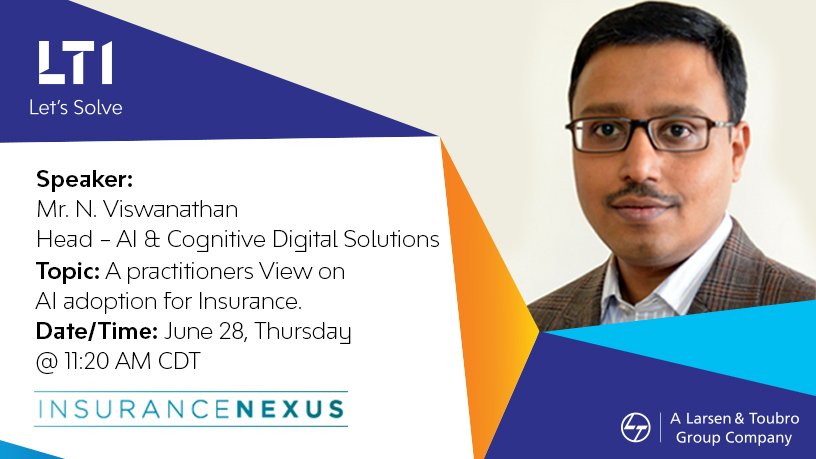 ltm_ofcl's tweet photo. Successful #AI implementations require a well-calculated strategy. Hear from our expert at the #InsuranceAI &amp; Analytics Summit USA 2018 why enterprise readiness, AI environment &amp; #ChangeManagement are critical for driving #cognitive adoption: https://t.co/RnjWSm2uST https://t.co/9nmHN0UBWR