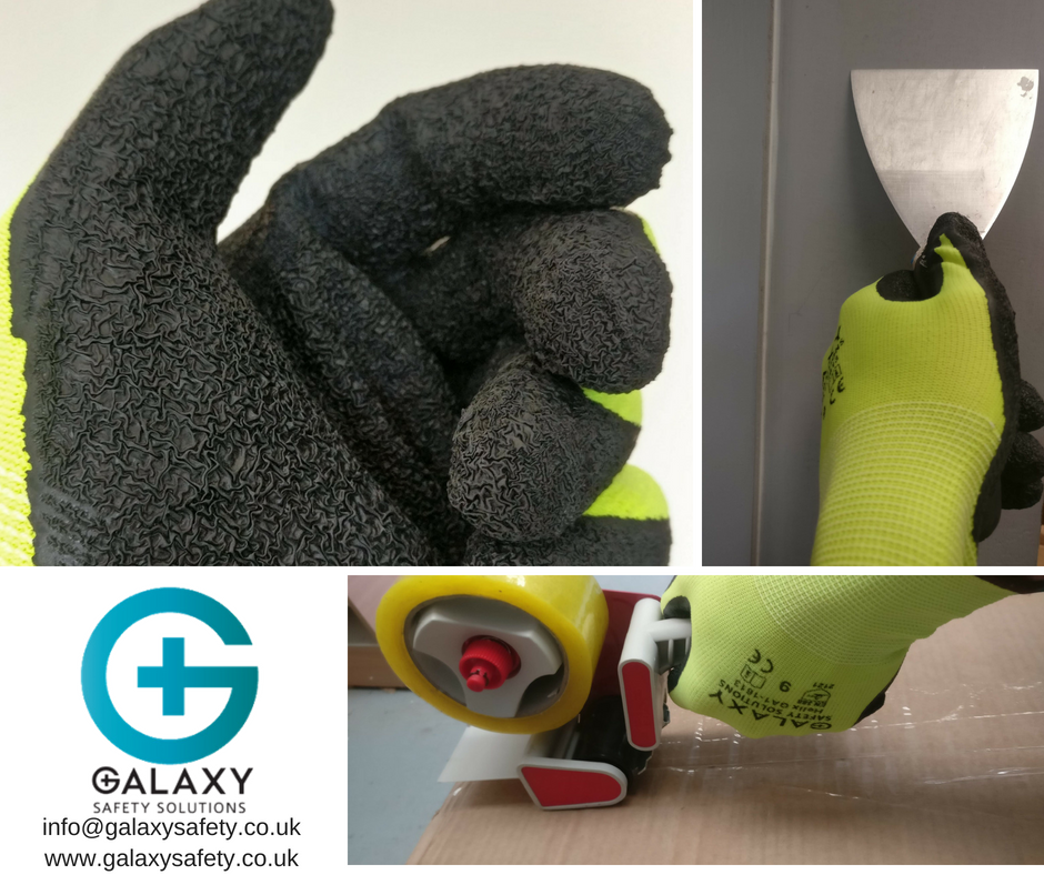 GalaxyIndLtd's tweet photo. A High Visibility glove with a crinkle latex palm, the GA1-1613 offeres abrasion resistance, great grip and the seamless polyester feels comfortable on the skin. Contact us for more info - info@galaxysafety.co.uk https://t.co/Med2FBAGgY