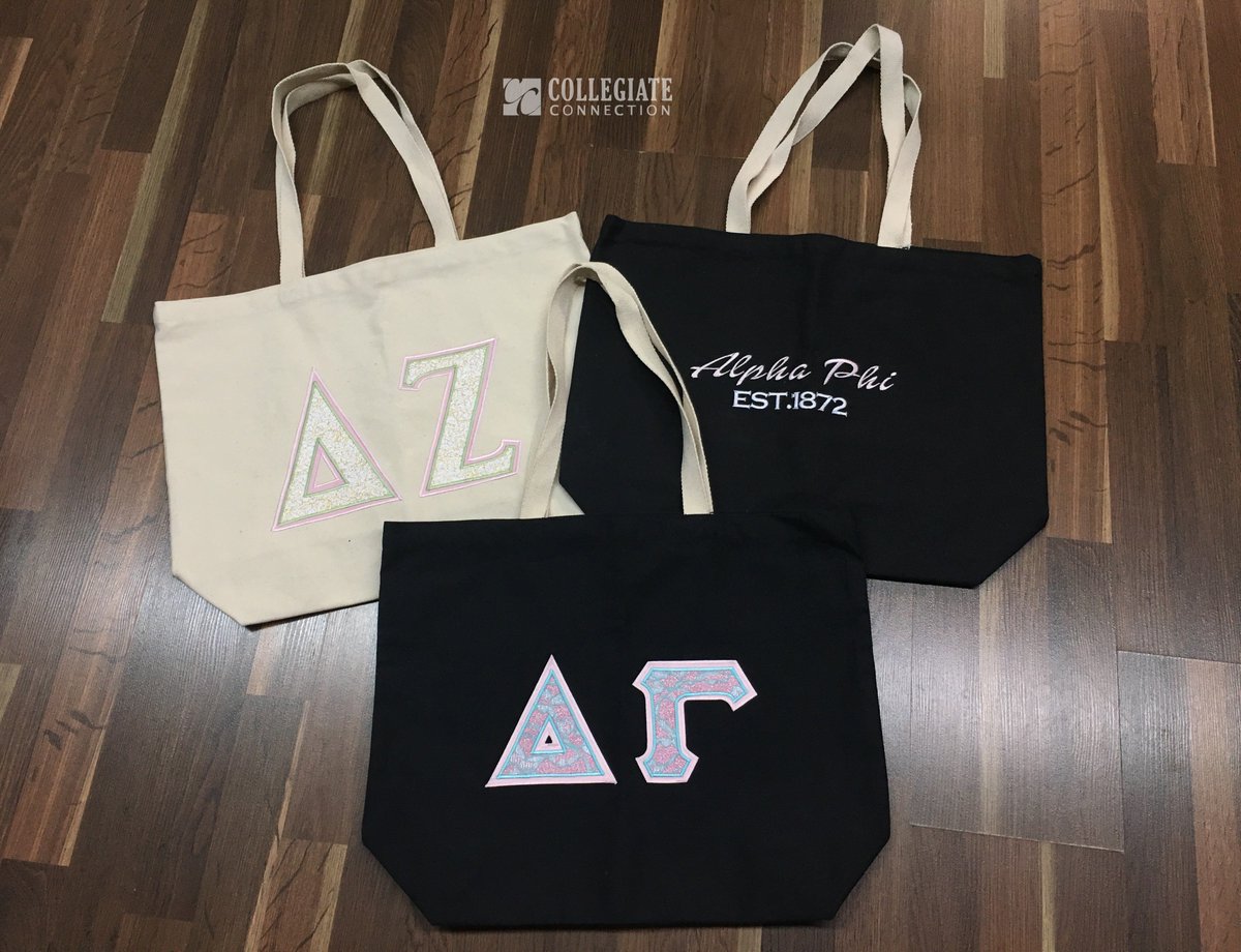 CollConnBG's tweet photo. Today we're featuring... totes tuesday👜 From BG to sorority to custom embroidery and stitching, we've got it all!!
Pictured below: handbags, laptop case, insulated cooler https://t.co/ibiUQL0i5b