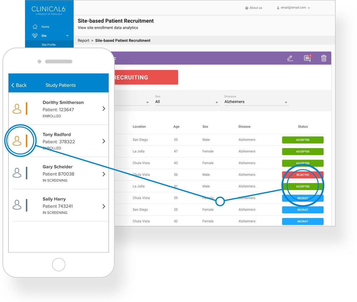 Clinical6mobile's tweet image. Our cloud-based platform enables patient engagement online or through your custom app. parallel6.com/startup/