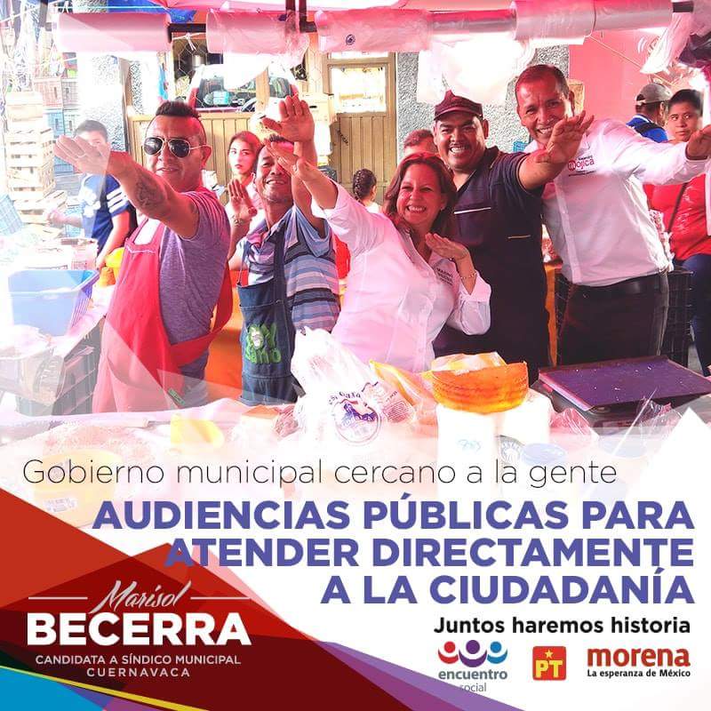 Propondré audiencias públicas en las delegaciones municipales de #Cuernavaca para que los funcionarios atendamos directamente a la ciudadanía.
Este 1 Julio VOTA por el equipo ganador de la coalición #JuntosHaremosHistoria
#VotaEncuentroSocial
