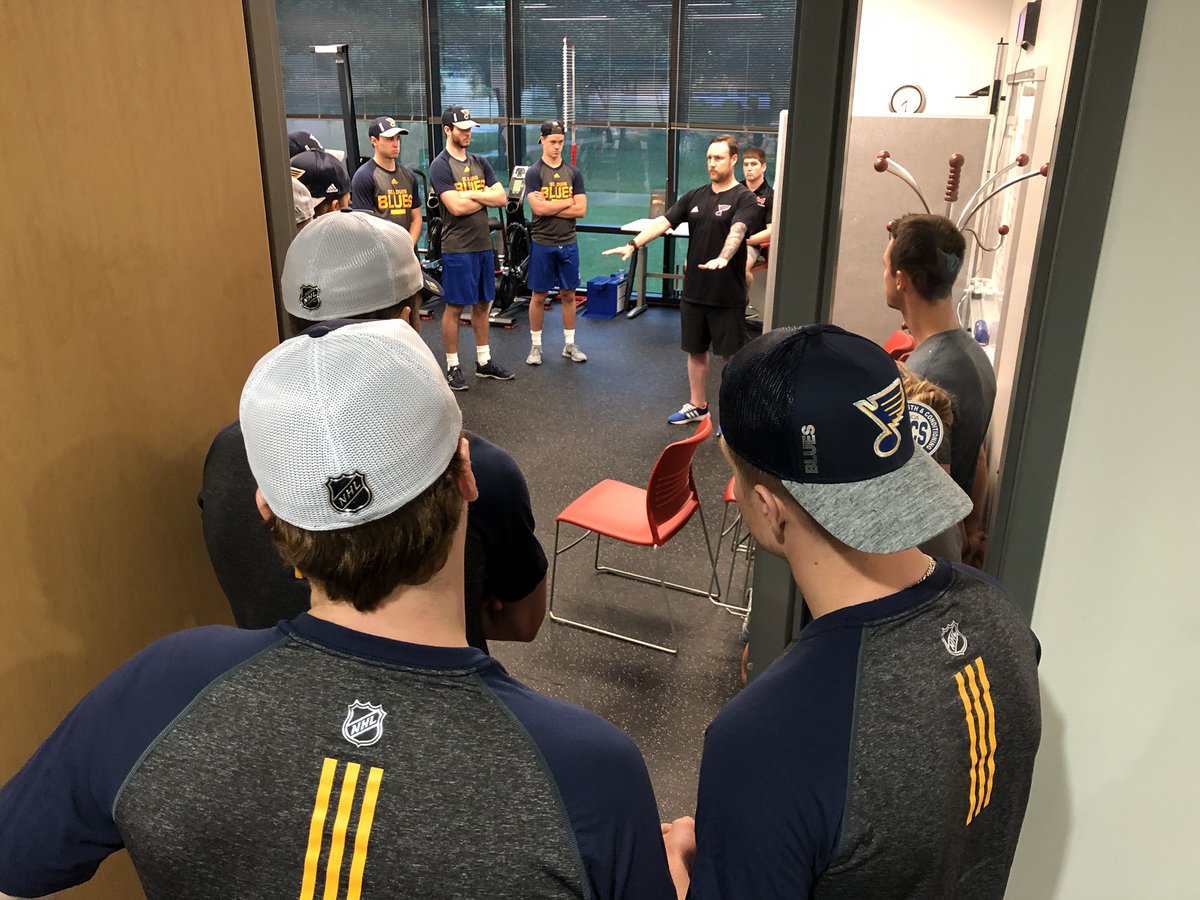 MaryvilleU's tweet photo. 1/ Happy to have the @StLouisBlues Development Camp visiting our Exercise Science Human Performance Lab for performance assessments https://t.co/9zvpvo8sv7