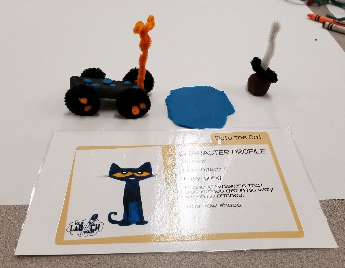 heather_desorbo's tweet photo. Our creation for the innovative literary session. We created a mode of transportation for Pete the Cat! So much fun! #techcamp18 @CumberlandCoSch @AvasMomTeaches https://t.co/AQS8OGyKlY