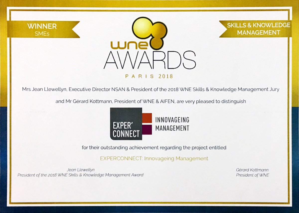 #Experconnect Lauréat du KM award du #WNE2018