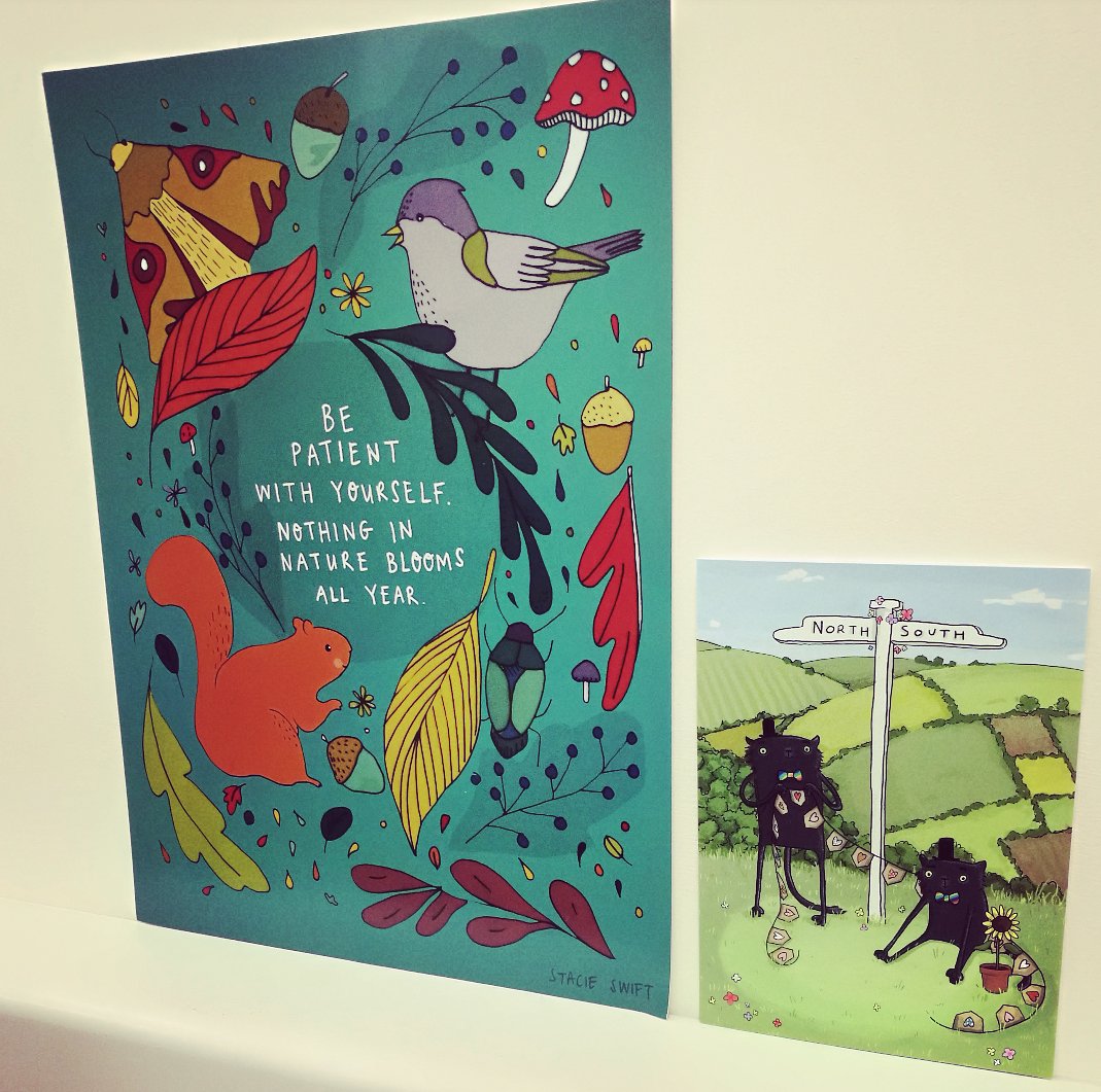 AlisWrenPhD's tweet photo. Print from @BlurtAlerts  by @stacie_swift next to our beautiful wedding invitation. My work desk makes me smile now. https://t.co/gtI673IZ9k