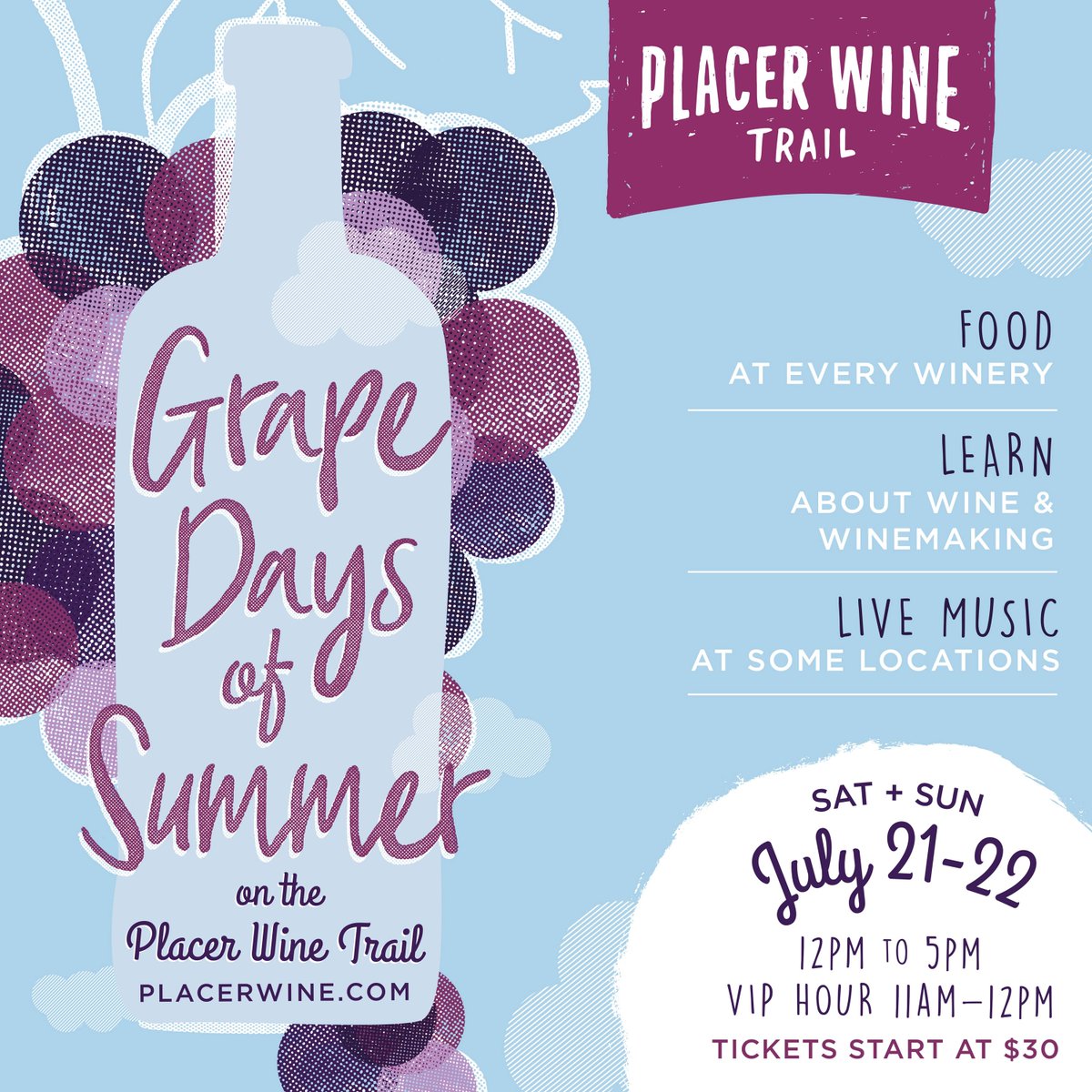 Got your tickets for Grape Days of Summer? Moved it up to July 22-23 and early bird prices end 7/6. New VIP extra tasting hour this year too. 
Check it out: bit.ly/grapedays18