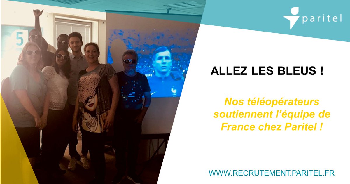On soutient également l'équipe de France au sein de <a href="/Paritel/">Paritel</a> ! #allezlesbleus #télémarketing #Equipe #foot #ambianceautop