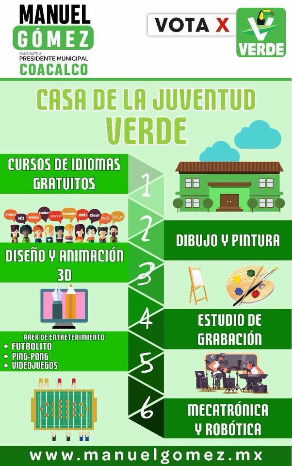 soymanuelgomez's tweet photo. ¡Vamos por la Casa de la Juventud en Coacalco! VOTA PARTIDO VERDE 1 DE JULIO #ConManuelSí https://t.co/VRSNYFe1uh https://t.co/ktawQthpFf