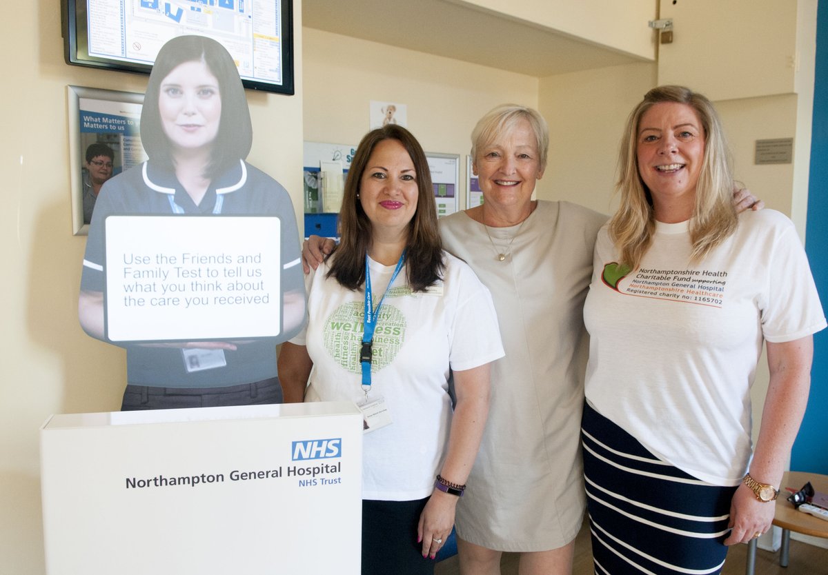 Mia the virtual assistant with health and wellbeing coordinator Anne-Marie Dunkley, Chief Executive Dr Sonia Swart and charity coordinator Alison McCulloch