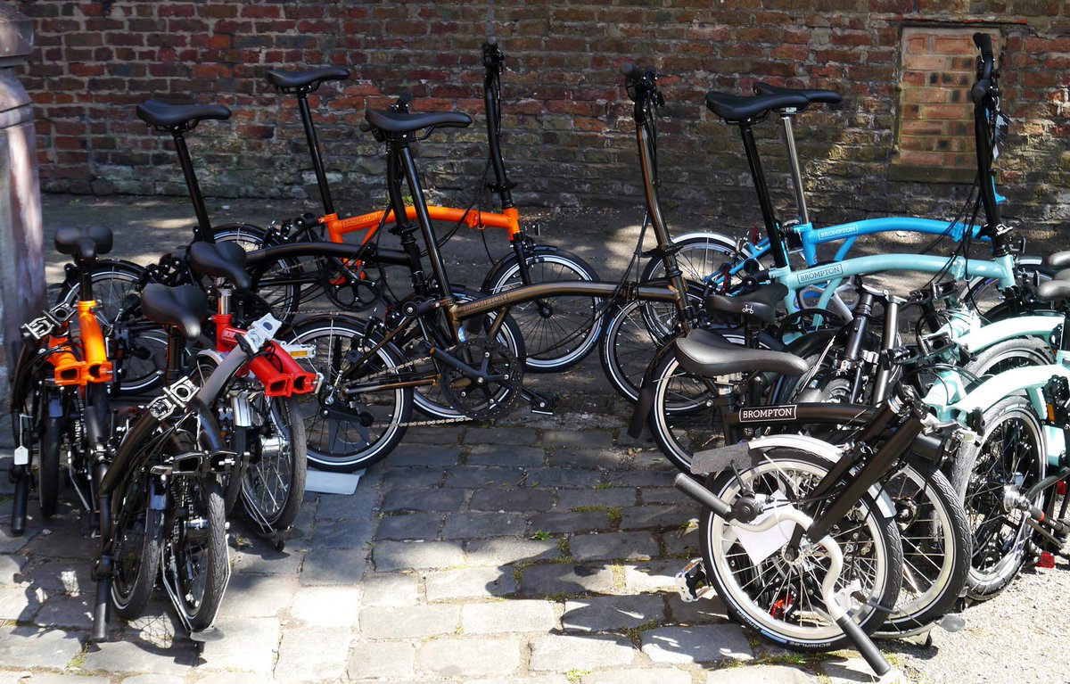 PictonCycles's tweet photo. Just some of the @BromptonBicycle we've got in stock including the newest Black Editions all ready to ride away on today #brompton #foldingbike #cycling #pictoncycles #liverpool https://t.co/6olTxhHBzZ