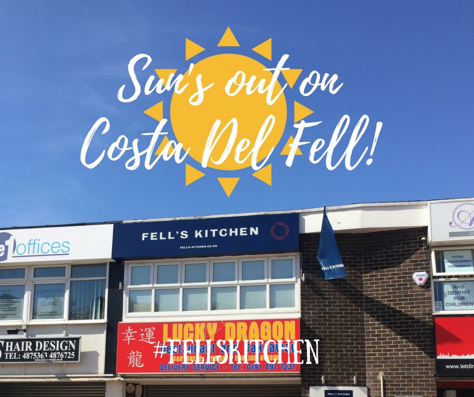 FellsKitchen's tweet image. It's been another lovely day on Costa del Fell! Take a nice evening walk along Durham Road and pop in for tea this evening, the air conditioning is on to keep you cool!