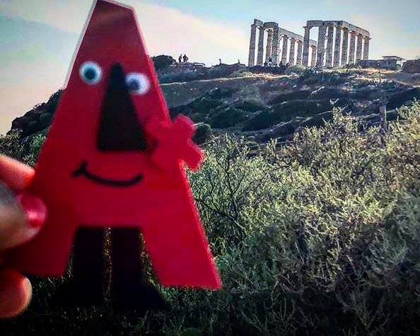 Mathnasium's tweet photo. Ξ§Ξ±Ξ―ΟΞ΅ΟΞ΅! Ace is becoming a true world traveler! Here Ace is visiting the Temple of Poseidon in Greece. Whether it's far away or just around the block, we want to know what adventures Ace is going on with YOU this summer! #FlatAce (Repost @mathnasium_rwc on Instagram) https://t.co/SKouh8AZz5