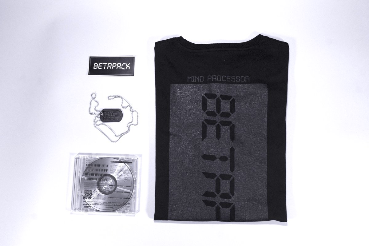 BetaPackJP's tweet image. OUT NOW /////

&amp;lt;MERCH&amp;gt;
BETAPACK - MIND PROCESSOR

BandCamp: raidsystem.bandcamp.com/merch
ONLINE STORE: raidsystem.official.ec

[CD]
[POCKET BIG T-SHIRT]
[DOGTAG]
[CD] + [POCKET BIG T-SHIRT] SET
[CD] + [POCKET BIG T-SHIRT] + [DOGTAG] SET