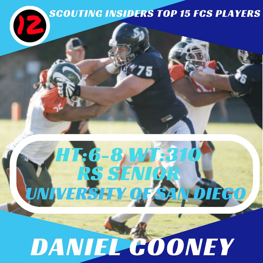 Our Number 12 Player on Our Top 15 FCS College Football Players / Daniel Cooney, Offensive Line from San Diego #SanDiego #sandiegofootball #USD #Alabama #Mercer #Miami #Purdue #Villanova #Samford #Drake #Stanford #Harvard #NFL #NFLDraft #nfldraftscouting #jamesmadison #football