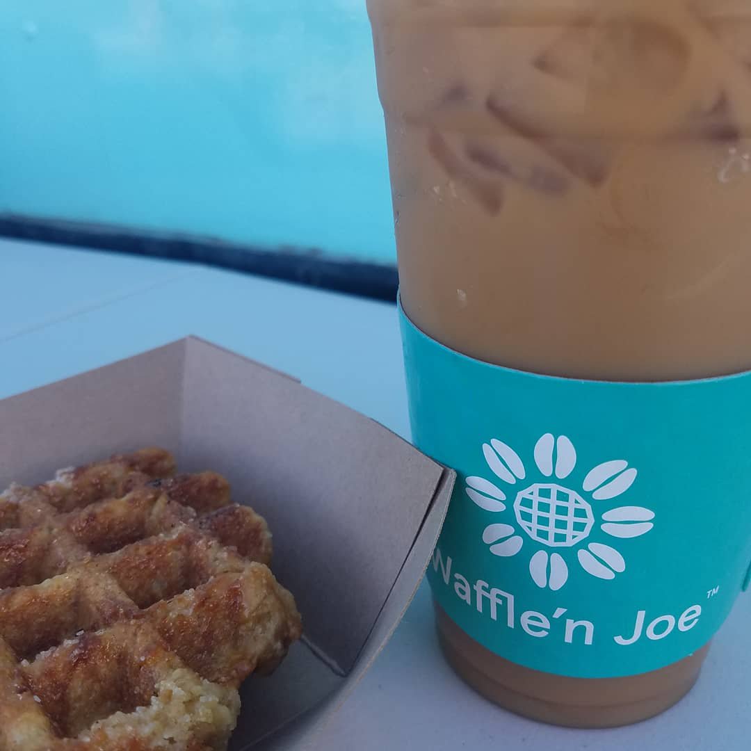 WaffleNJoe's tweet photo. Last week of our $5 Special, a delicious Liege waffle with either an Ameripress coffee (iced or hot) or a scoop of Kilby Cream vanilla ice cream #wafflenjoe #liegewaffles #waffles #coffee #coffeeroastry #artisanroasted #kilbycream #icecream https://t.co/Q6dx5IZU94