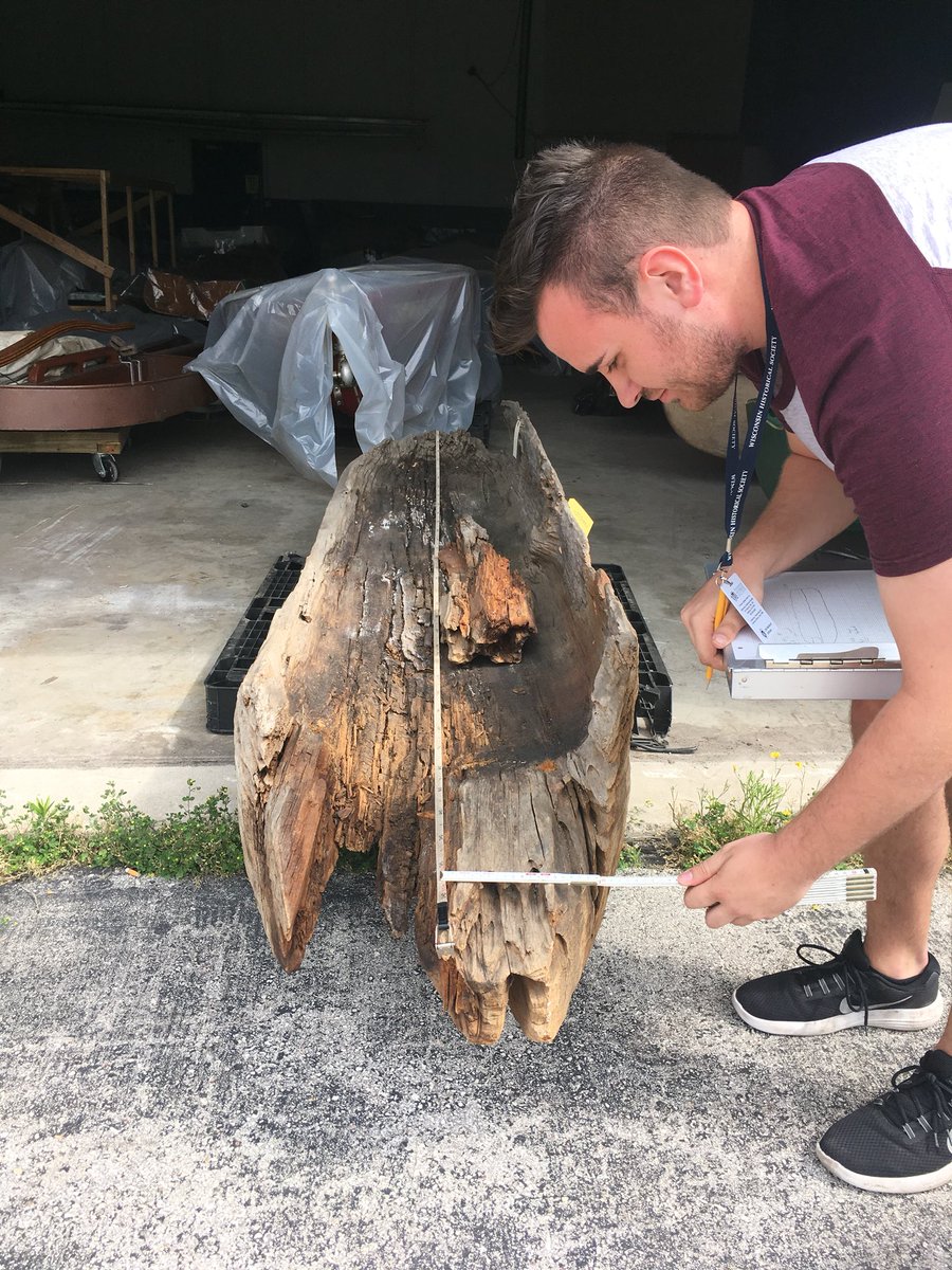 WiscArchaeology's tweet photo. Documenting a dugout canoe with Ryan Smazal at the Wisconsin Maritime Museum #underwaterarchaeology #wisconsinarchaeology #WIScience https://t.co/H8Cq8TYSuO