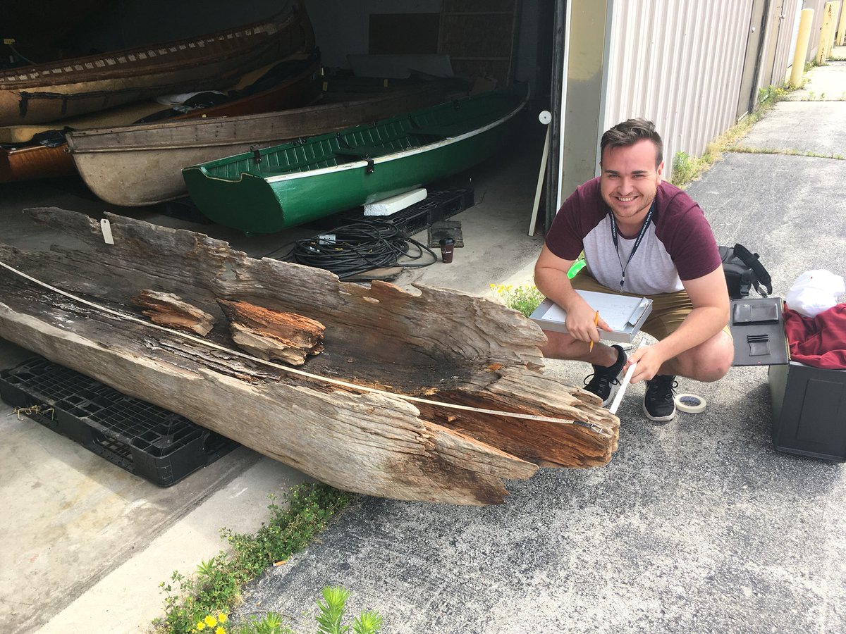 WiscArchaeology's tweet photo. Documenting a dugout canoe with Ryan Smazal at the Wisconsin Maritime Museum #underwaterarchaeology #wisconsinarchaeology #WIScience https://t.co/H8Cq8TYSuO