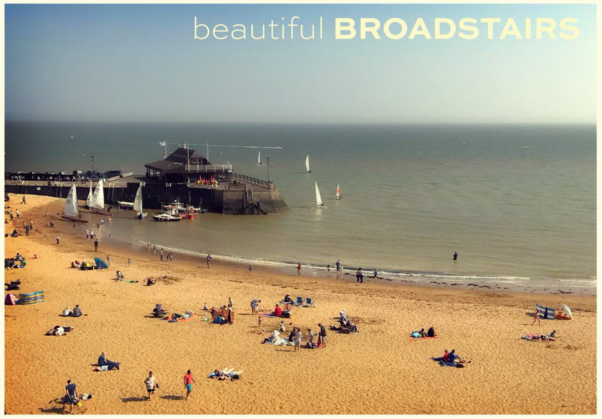 #11: Looking down at Viking Bay and Broadstairs harbour in the late spring with the windsurfers catching the breeze #Broadstairs #VikingBay #BroadstairsHarbour #Kent #ThanetPostcards