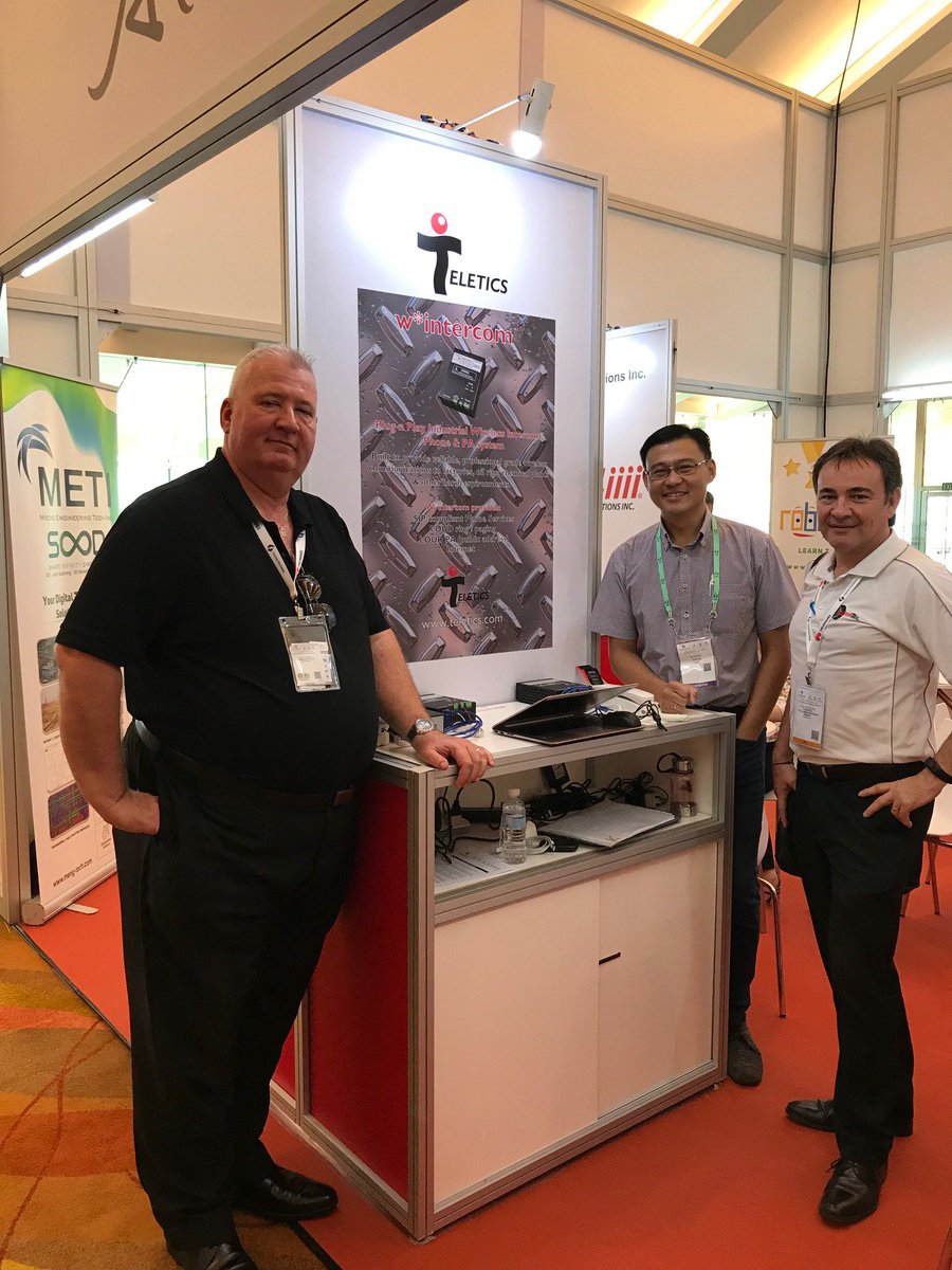 Teletics's tweet photo. We're in Singapore for #CommunicAsia2018 drop by to see us on Level 5
Stand 5M7-01. We are featuring a LIVE demo of w*intercom, our wireless PA and phone system @TechWest_CA https://t.co/hLNolvS4iN