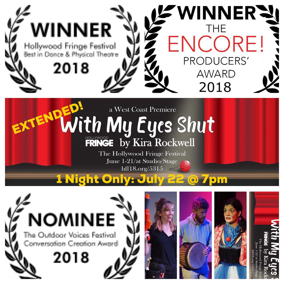 Still ecstatic over the reception this show received from audiences &amp; the love we got at the awards. Officially announcing our Encore performance will be 7/22 @ 7pm. Hff18.org/5315
   
#hff18 #hff18encore #fringefemmes #womenintheatre #aspergers #dance #music #lathtr