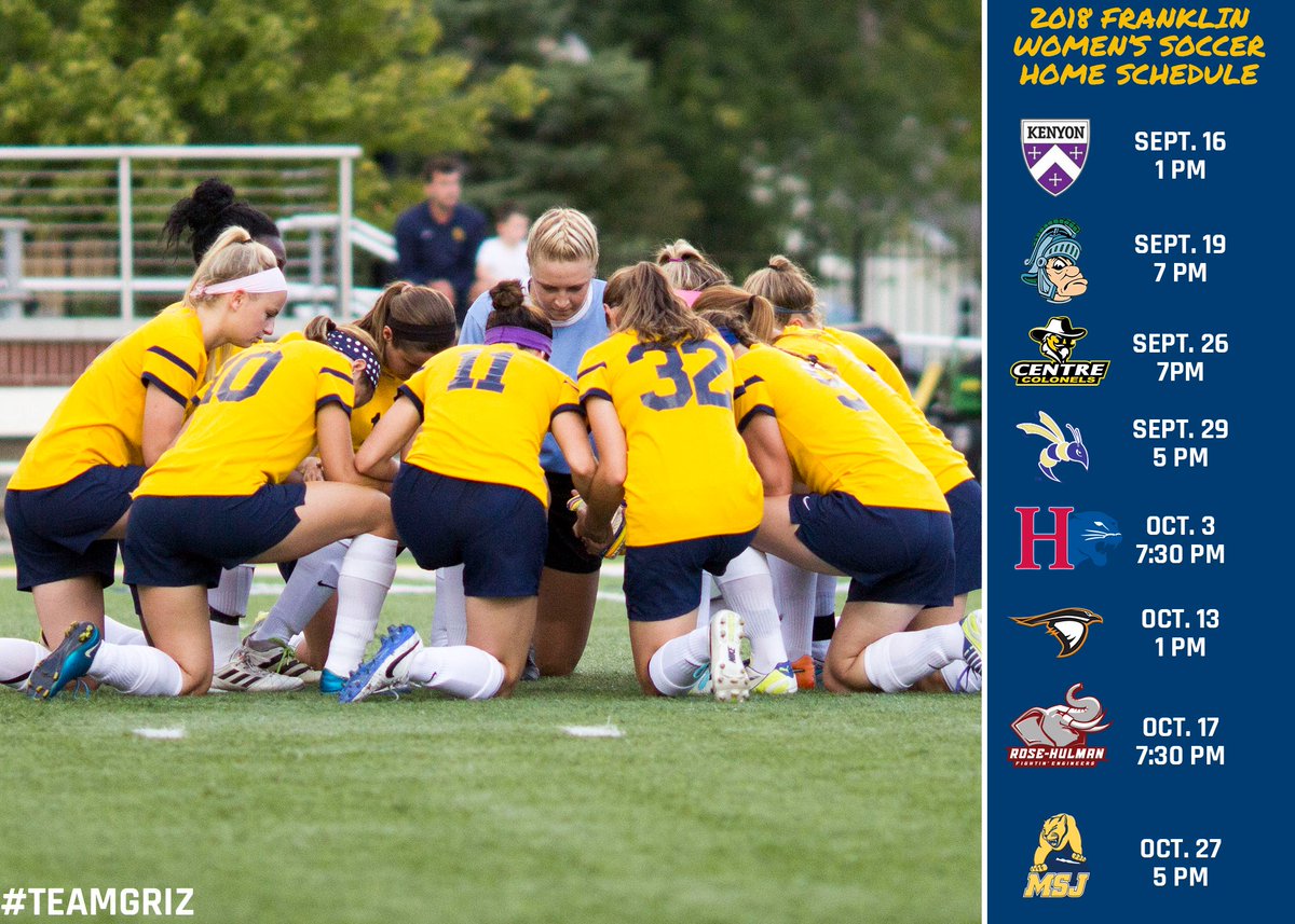 FCGrizAthletics's tweet image. We're just about two months away from the start of the @FCGrizWSoccer season!  Be sure to get all eight home matches on your calendar and view the entire schedule here: franklingrizzlies.com/sports/wsoc/20…

#TEAMGRIZ