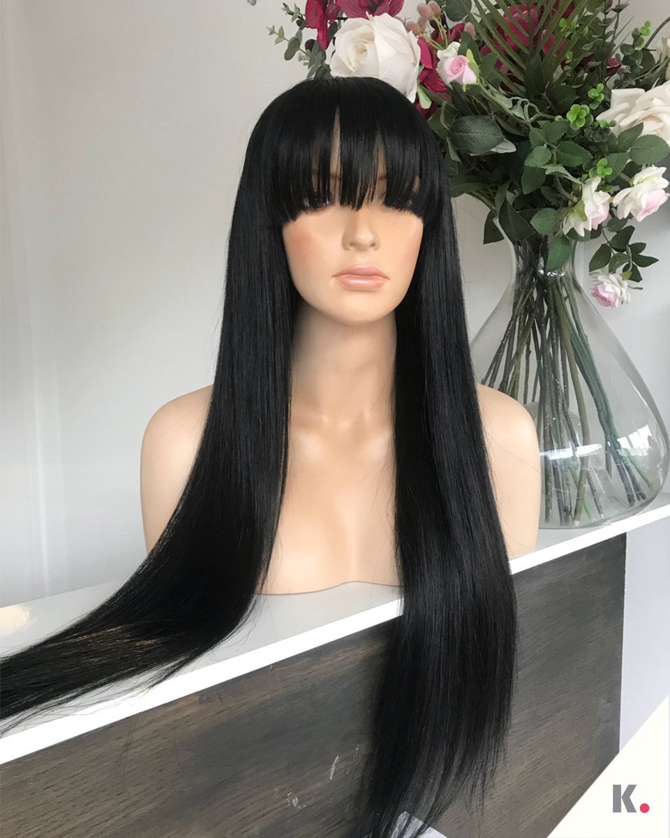 HAND MADE CLOSURE  UNIT - Flora
 straight hair and a K-Fringe Closure.
MEDIUM Size Cap - Circumference: 22" - 23"