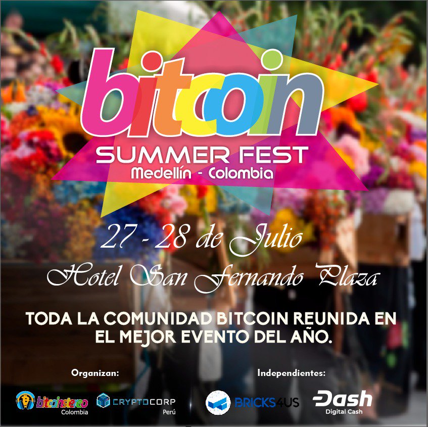 bitcoin_summer's tweet photo. @tuapoma @Dash_Medellin @CriptoNoticias @DiarioBitcoin @UxTIC_  @iotex_io @AlcaldiadeMed  @ADNMedellin estaremos con @david_battaglia y @rambrissi en el mejor evento blockchain y criptomonedas de la ciudad https://t.co/EnAYUuag0v