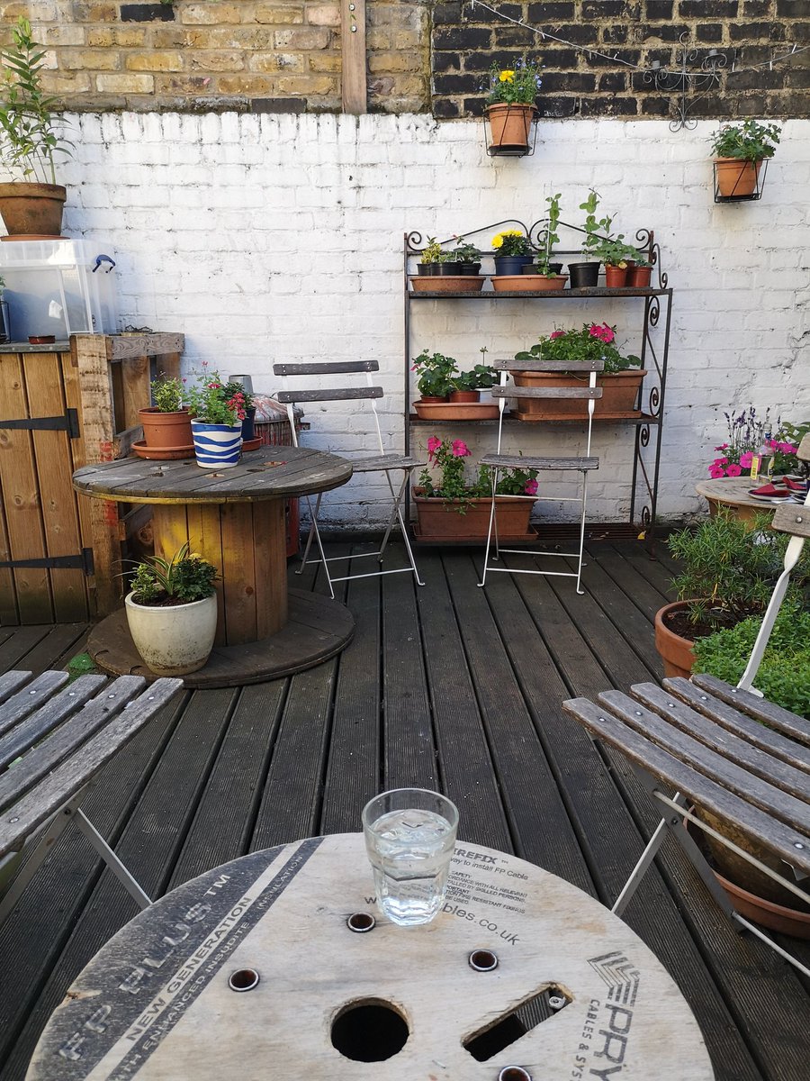 Counterpint's tweet photo. Have arrived unusually early for tonight's #CafeCounterpint, which means I get to enjoy @Trvllng_Thrgh's glorious garden! (If you're ever passing through Waterloo it's a hidden gem of a place to relax with a good book &amp; a nice cold drink...) https://t.co/VqVT4Z30v6