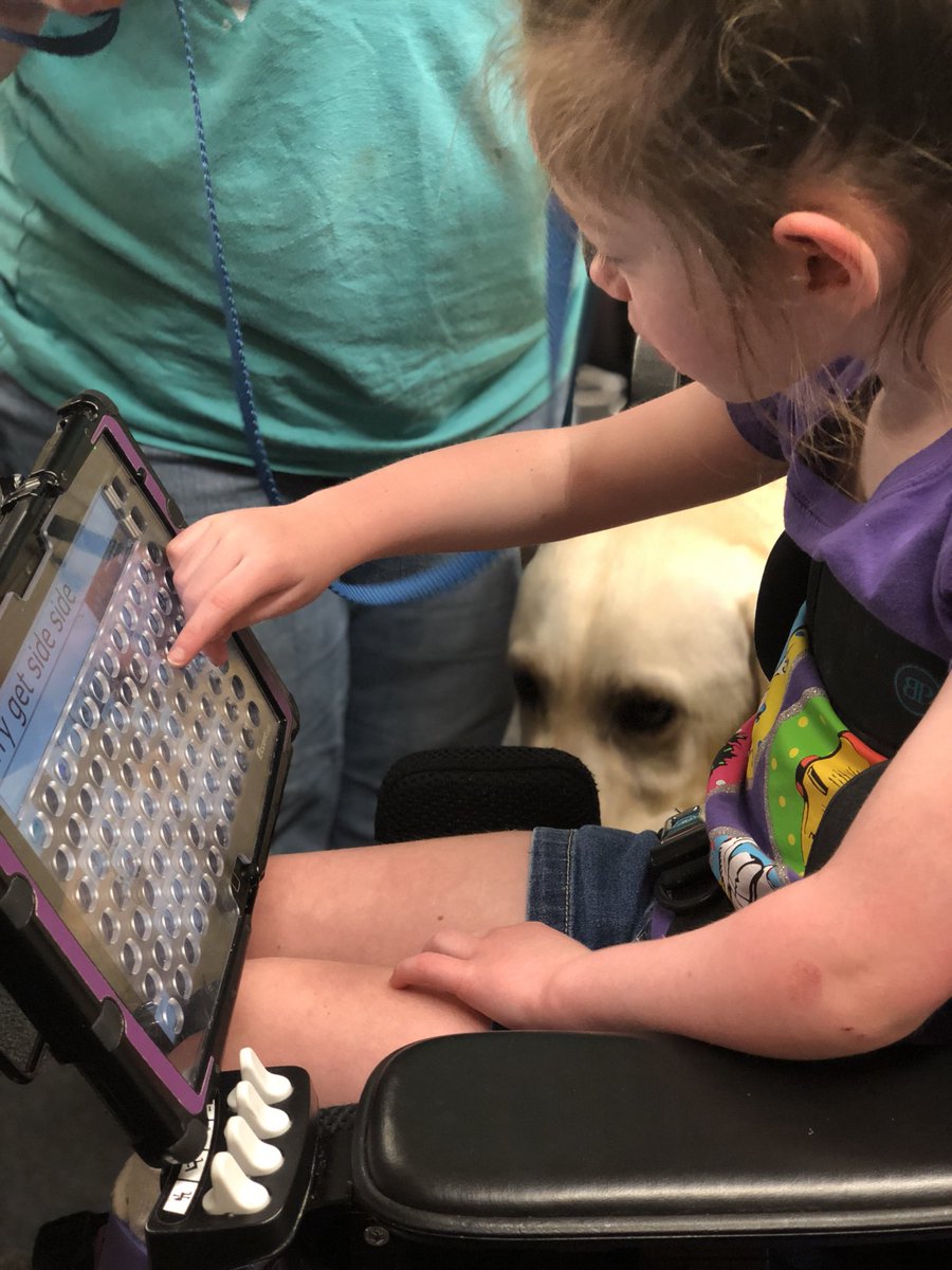 lindseypaden's tweet photo. Can all my #AAC #speechtherapy sessions involve a #servicedog? @bridgewayohio @USSAAC 
#slpeeps #dogs #augcomm https://t.co/ORctR9O5TW