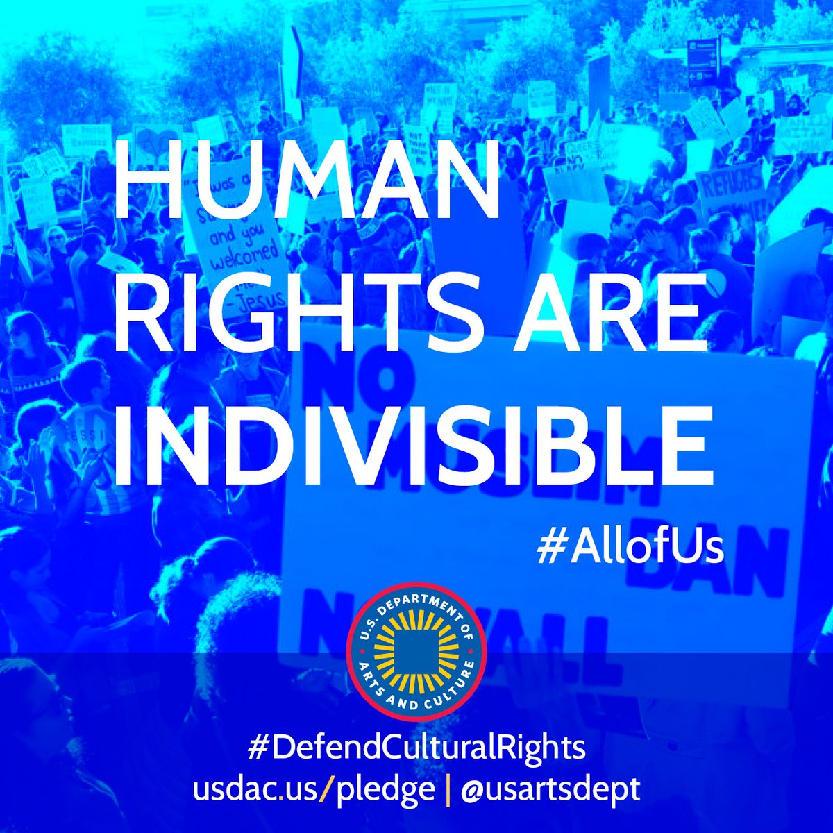 usartsdept's tweet photo. Over a year ago, the USDAC engaged #CitizenArtists in speaking out against the Muslim Ban. “Culture is a right, not a privilege.” Sign here: https://t.co/iEQeHenr0J. #NoBanNoWall #DefendCulturalRights https://t.co/c8kimjnT2K