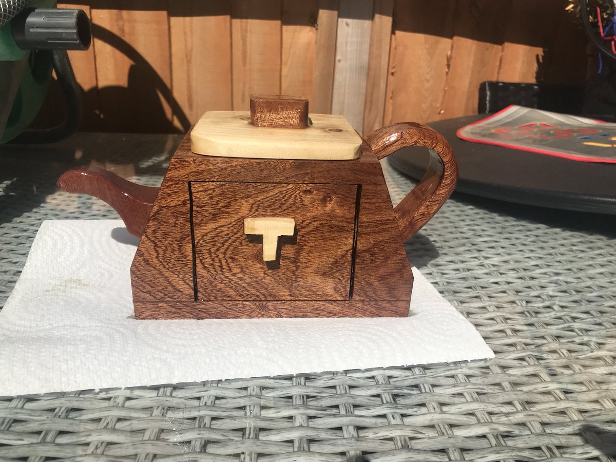 clocksncandles's tweet photo. Today’s finished project ready for our stall this weekend at the @NorthLeedsFood festival a #handmade trinket box teapot. #nlff https://t.co/5A7mcWgz4a
