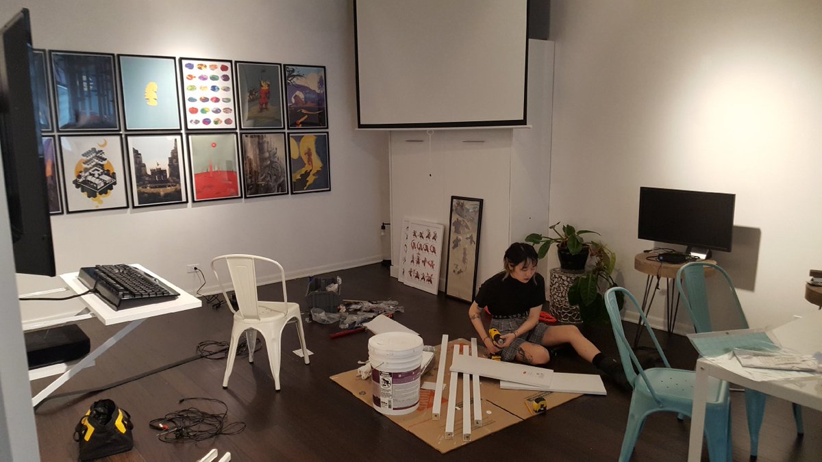 vgagallery's tweet image. Goodbye Gun Ballet, hello new exhibition! It's #installweek, here is our rad new gallery assistant Arne building a pedestal for #huntandpeck. Opens this Friday!