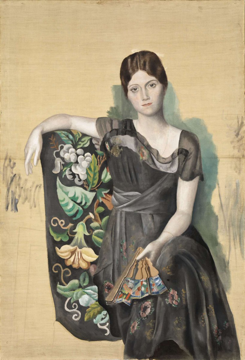 Tate's tweet photo. Russian ballet dancer Olga Picasso, born Olga Stepanovna Khokhlova, was Picasso's first wife &amp; artistic inspiration. See Olga's portrait in the EY Exhibition: #Picasso1932 at Tate Modern: https://t.co/pU4lUgYsTw
Pablo Picasso, Portrait of Olga in an Armchair 1918 https://t.co/RJwlVGU8vM